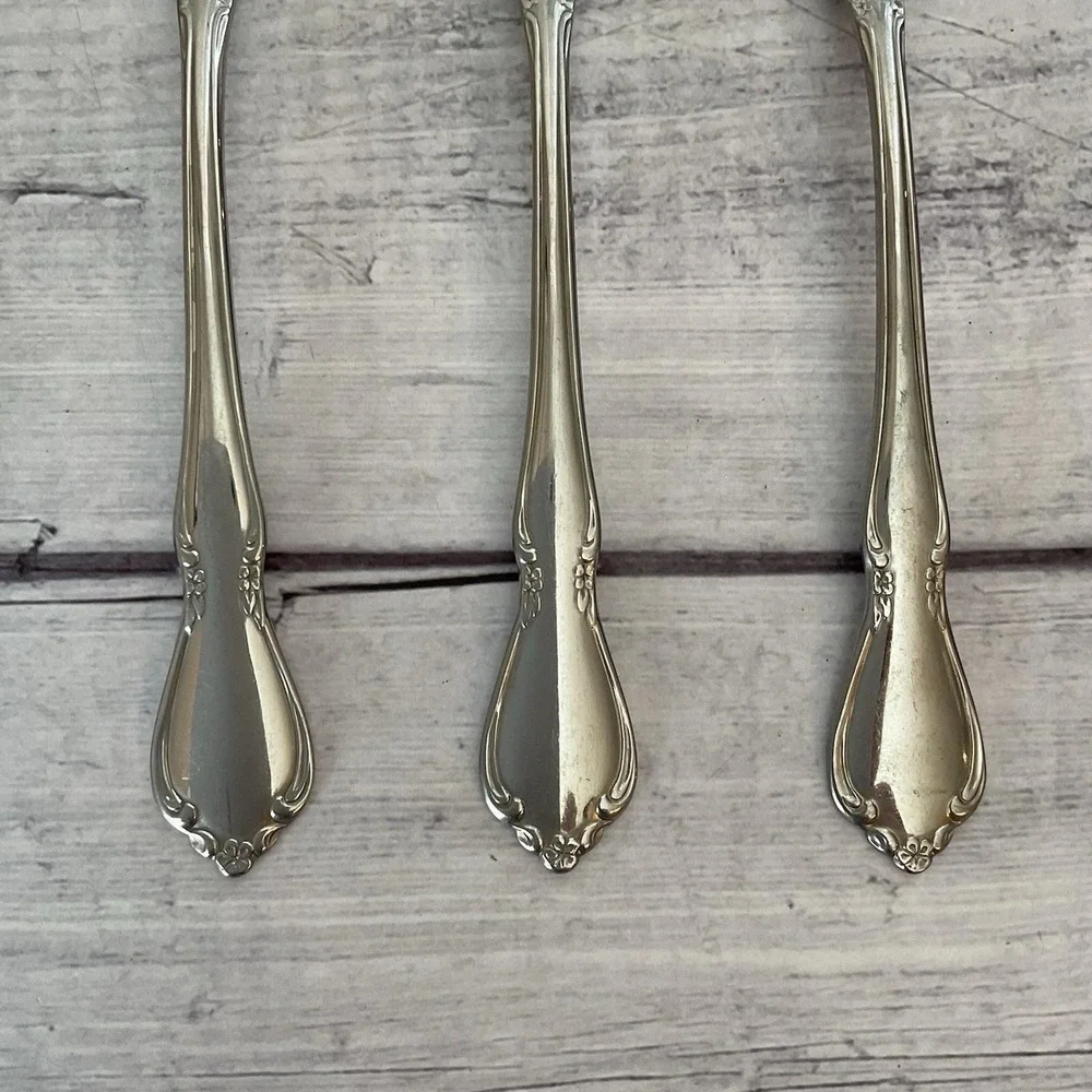 Oneidacraft Deluxe Stainless Flatware CHATEAU Oval Place Spoons Set Of 6